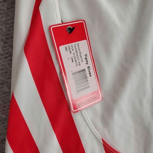 NWT Tipsy Elves Women's Swim Usa Flag One Piece Swimsuit Large - Picture 4 of 6